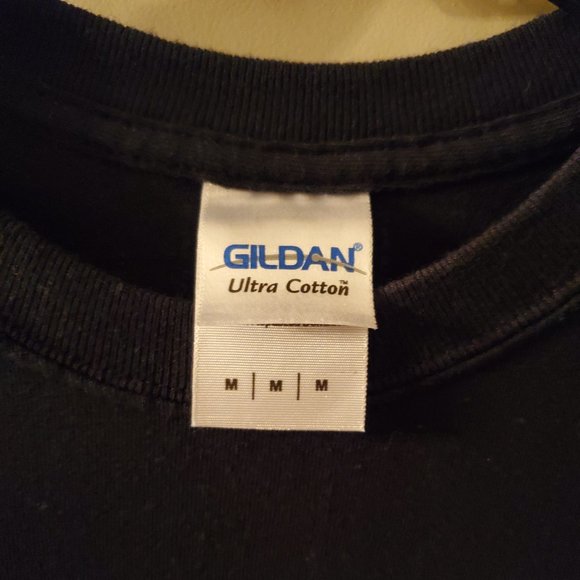 Ladies Black Pirate Themed T-shirt, Gildan, Blk, M - Picture 2 of 4